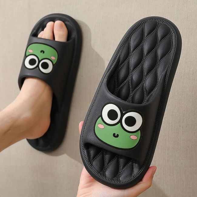 Cute Cartoon Summer Beach Slides Bathroom Anti Slip Slipper Non-slip Home Flip Flops Cartoon Frog Soft Sandals 935_17356