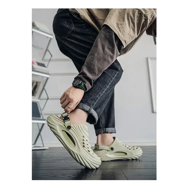 Large Size Men's Slippers Anti-Slip Odor-Resistant Operating Room Cap-Toe Clog Shoes Thick Bottom Sensation Beach Sandals 1003_18665