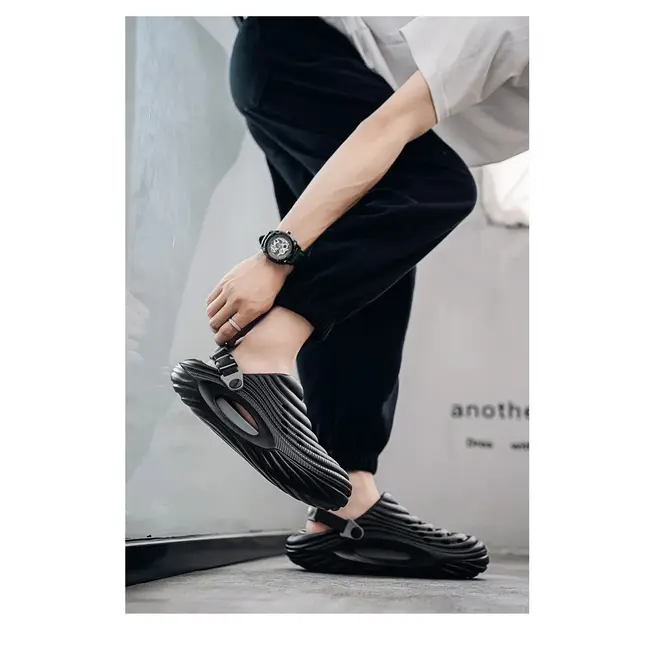 Large Size Men's Slippers Anti-Slip Odor-Resistant Operating Room Cap-Toe Clog Shoes Thick Bottom Sensation Beach Sandals 1003_18672