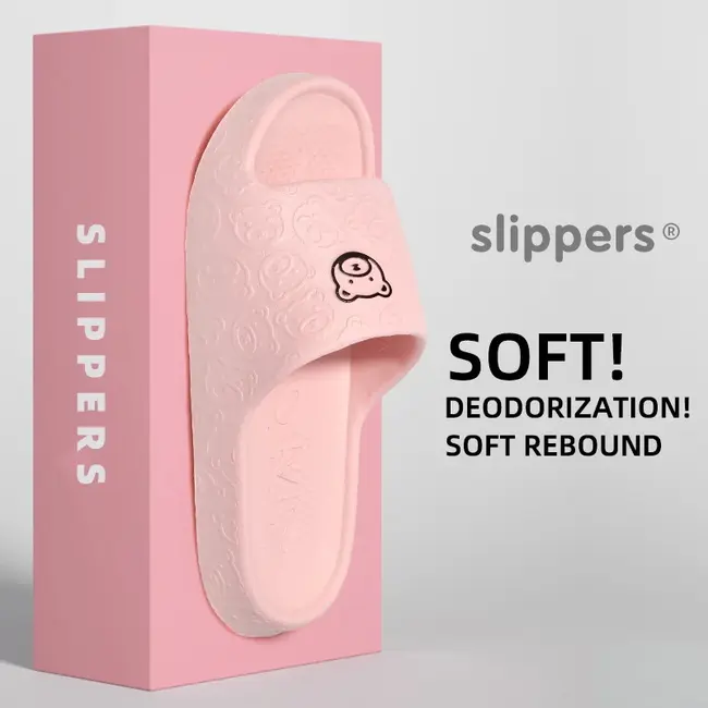 Printting Cute Bear Women Slippers Summer Indoor Soft Cartoon Sandals Bathroom Anti-slip Outdoor Comfy Men Leisure Shoes Couple 1021_18986