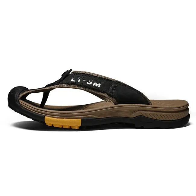 Genuine Cow Leather Shoes Men Sandals Mens Flip Flops Men's Casual Shoes Classic Massage Beach Slippers Anti-slip Summer 994_18492