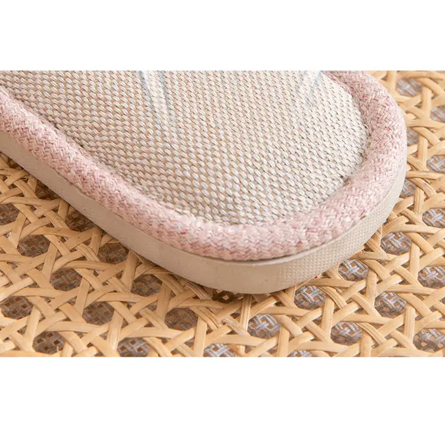 Home Linen Slippers For Men In Spring&Autumn Comfortable Bedroom Open-toed&Breathable Slippers Men's & Women's Shoes 995_18542