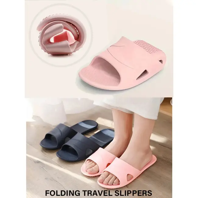 ​2025 New Foldable EVA House Slippers Portable Hotel Travel Slipper Bathroom Non-Slip Slides Home Indoor Flat Shoes for Men Womem 1018_18906