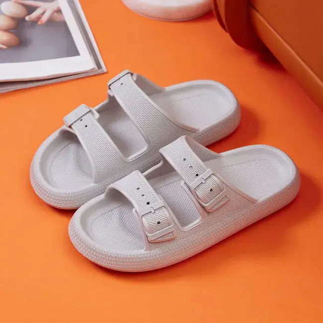 Fashion Buckle Thick Platform Slippers Women Home Soft Sole eva Cloud Slides Sandals Woman 2025 Summer Non Slip Beach Flip Flops 991_18389