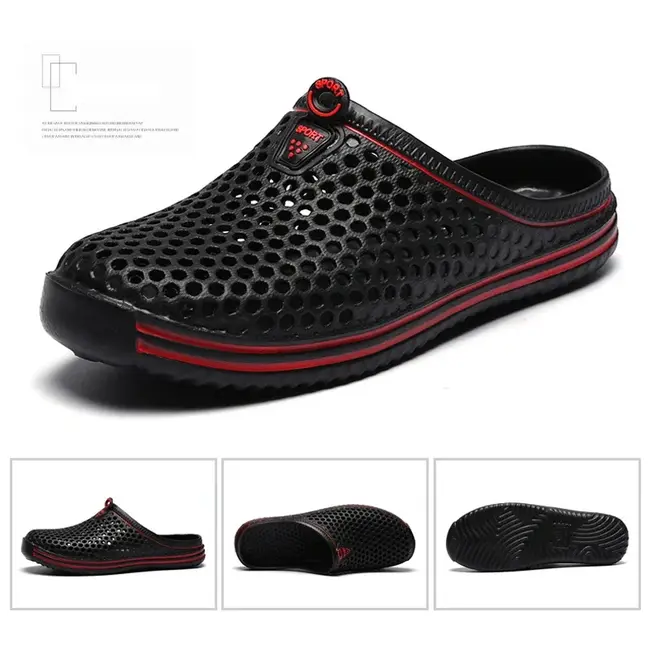 Comfortable Men Pool Sandals Summer Outdoor Beach Shoes Men Slip on Garden Clogs Casual Water Shower Slippers Unisex 988_18311