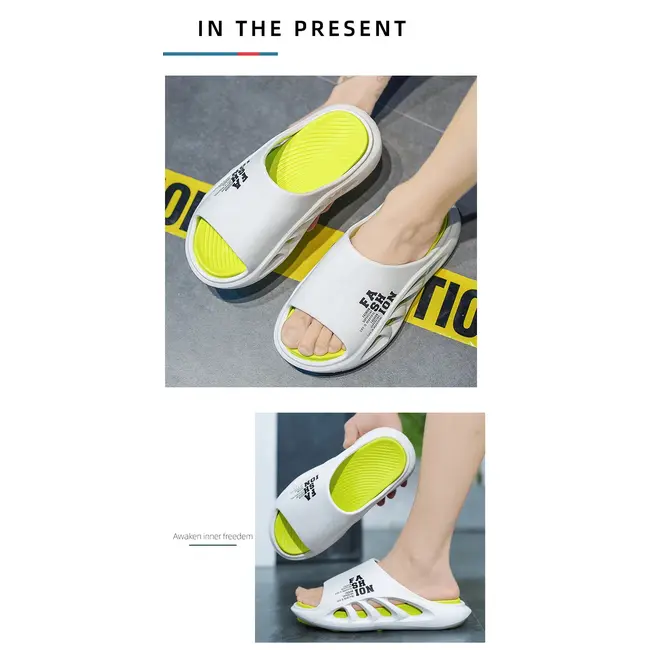 EVA Soft Sole Male Slides New Summer Men's Slippers Breathable Hollow Beach Sandals Light Comfortable Indoor Flip Flop 990_18370