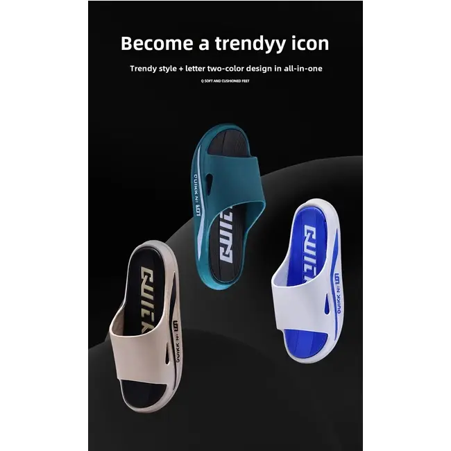 Men's Summer Thick Bottom Super Soft Slippers Indoor Home Use Bath Room Shower Outdoor Wearable Flip Flops PVC Material 1016_18855