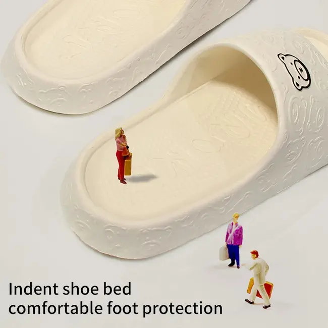 Printting Cute Bear Women Slippers Summer Indoor Soft Cartoon Sandals Bathroom Anti-slip Outdoor Comfy Men Leisure Shoes Couple 1021_18979