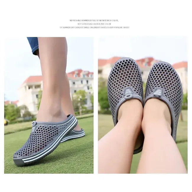 Comfortable Men Pool Sandals Summer Outdoor Beach Shoes Men Slip on Garden Clogs Casual Water Shower Slippers Unisex 988_18307