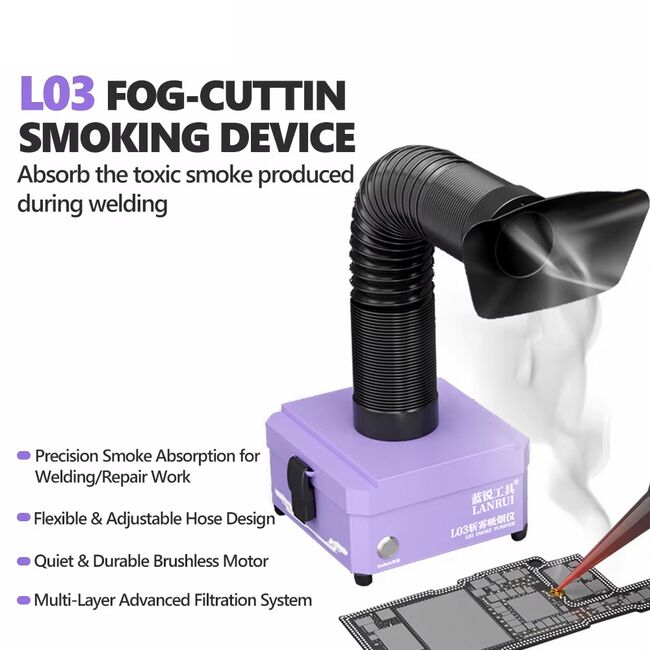 Lanrui L03 Powerful Desktop Smoke Purifier for PCB Soldering Repair 982_18222