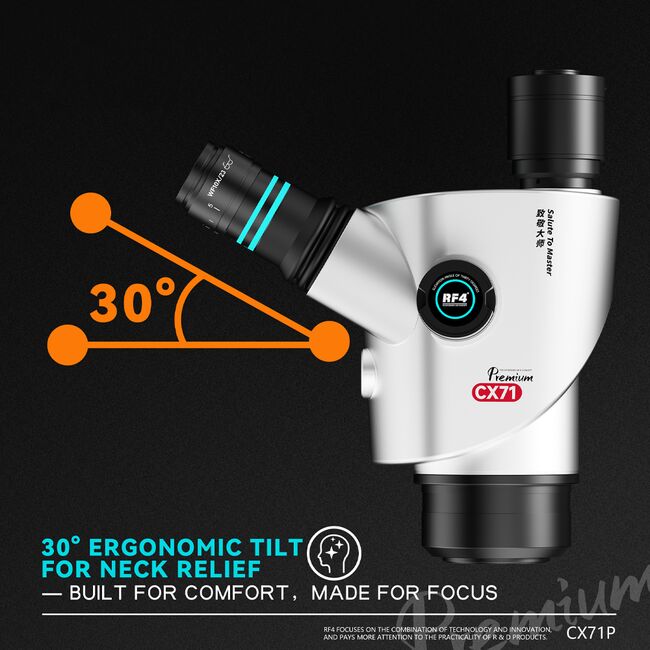 RF4 CX71P 6.5X-65X Synchronous Zoom Dual-Anti Premium Trinocular Stereo Microscope Head 978_18184