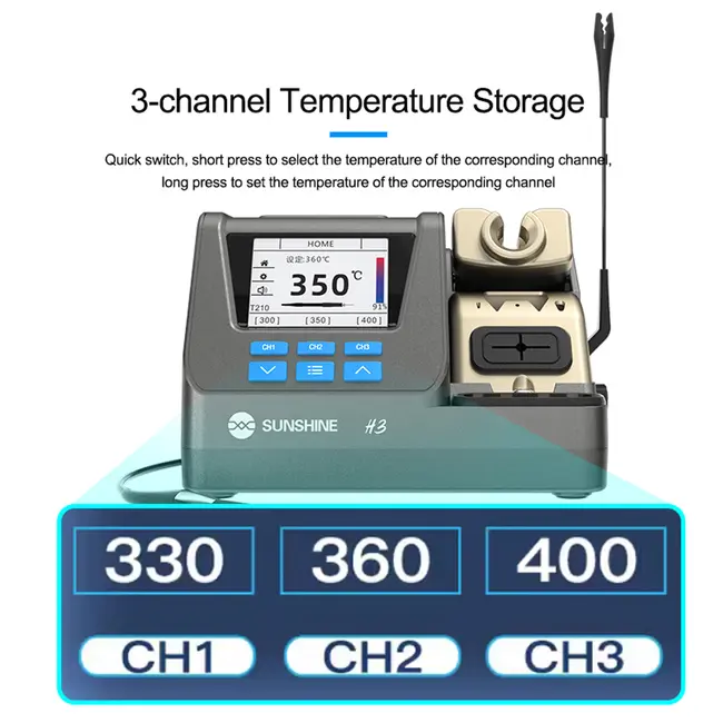 Sunshine H3 C210 Version 80W Intelligent Soldering Station Supports T245 / T210 / T115 Handles full set 985_18270