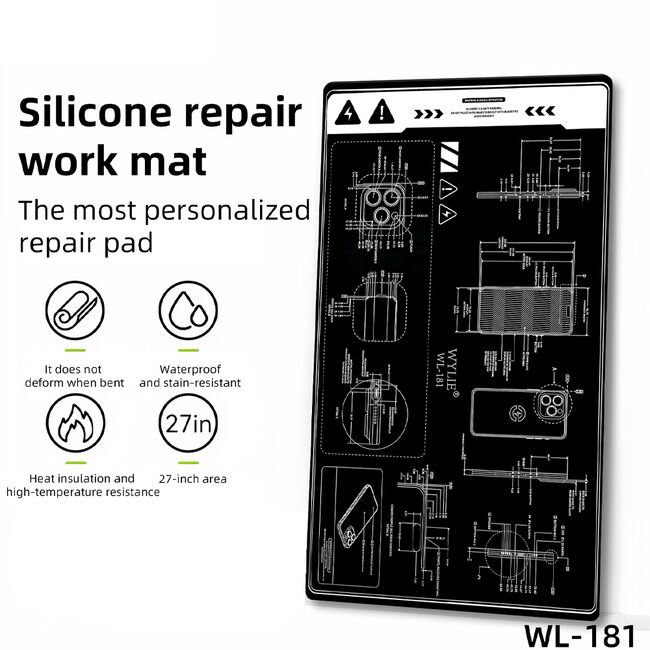 Wylie WL-181 27-inch Heat Insulating Repair Silicone Mat for Mobile Phone / Tablet 981_18220