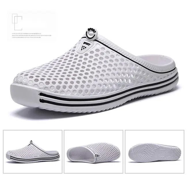 Comfortable Men Pool Sandals Summer Outdoor Beach Shoes Men Slip on Garden Clogs Casual Water Shower Slippers Unisex 988_18308
