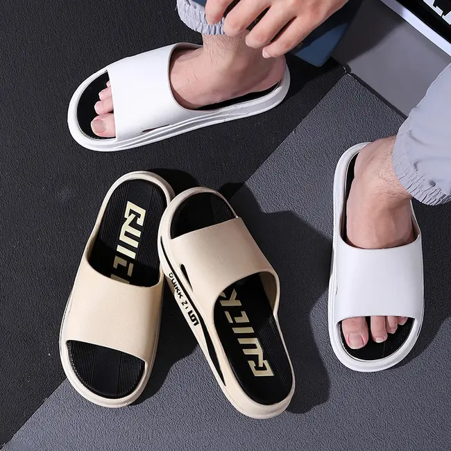 Men's Summer Thick Bottom Super Soft Slippers Indoor Home Use Bath Room Shower Outdoor Wearable Flip Flops PVC Material 1016_18857