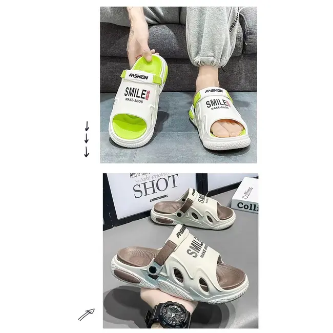 Hot Sale Men Slippers EVA Soft-Soled Men Sandals Outdoor Non-slip Beach Shoes Fashion Lightweight Flip Flops Men Platform Shoes 1001_18582