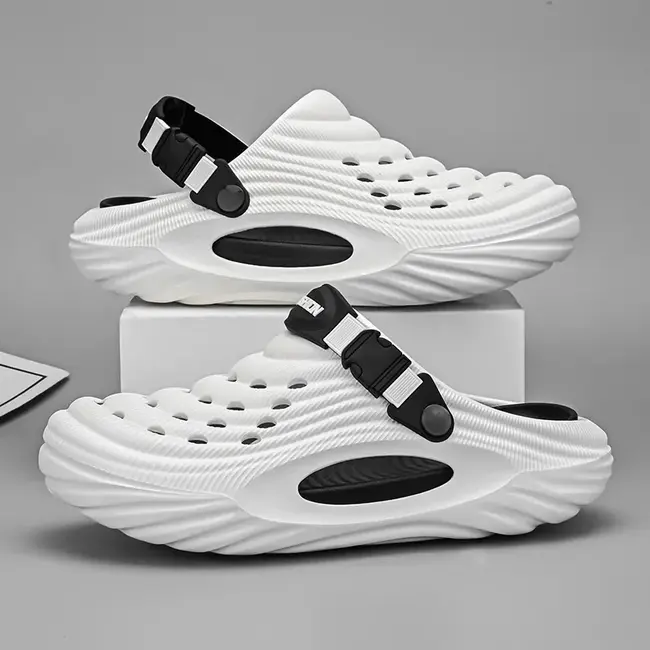 Large Size Men's Slippers Anti-Slip Odor-Resistant Operating Room Cap-Toe Clog Shoes Thick Bottom Sensation Beach Sandals 1003_18649