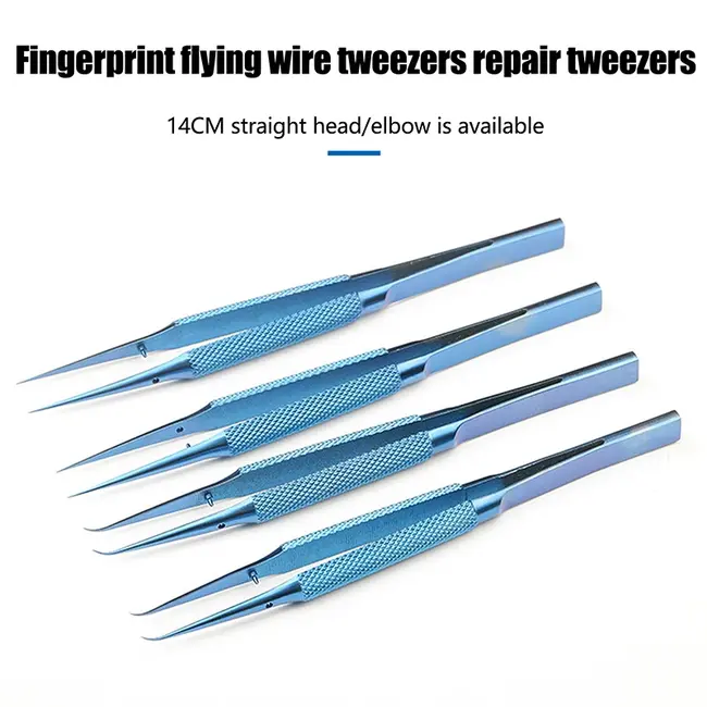 Precision Titanium Alloy Tweezers Professional Repair Fingerprint Fly Line Phone Motherboard Antimagnetic Electronics Forceps 1029_19090