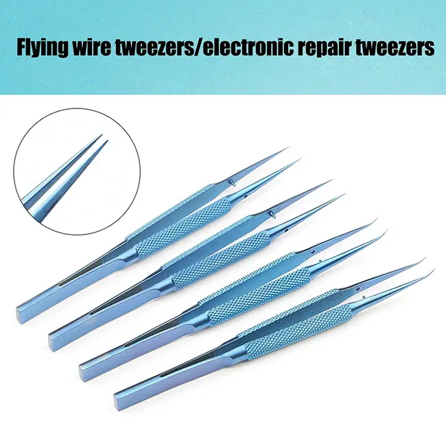 Precision Titanium Alloy Tweezers Professional Repair Fingerprint Fly Line Phone Motherboard Antimagnetic Electronics Forceps 1029_19091