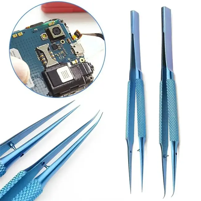 Precision Titanium Alloy Tweezers Professional Repair Fingerprint Fly Line Phone Motherboard Antimagnetic Electronics Forceps 1029_19099