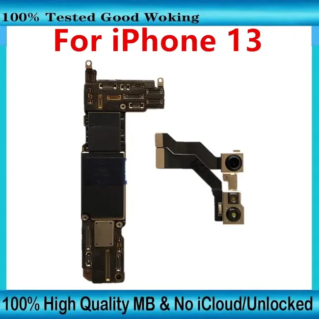 Used motherboard for iPhone 13 (128GB), cleaned, iCloud-ready, no Face ID unlock, supports iOS updates 1039_19153