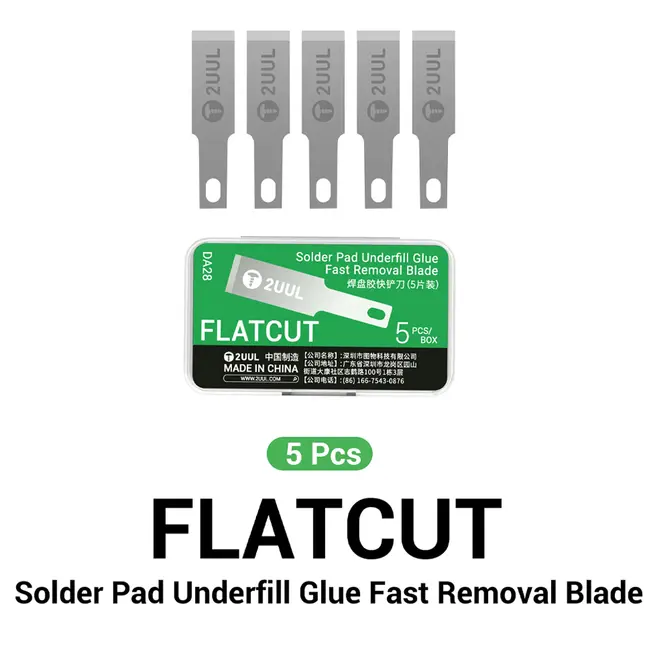 2uul DA11 Non-slip Universal Blades Handle with DA28 FlatCut Solder Pad Underfill Glue Fast Removal Blades Set 1147_19933