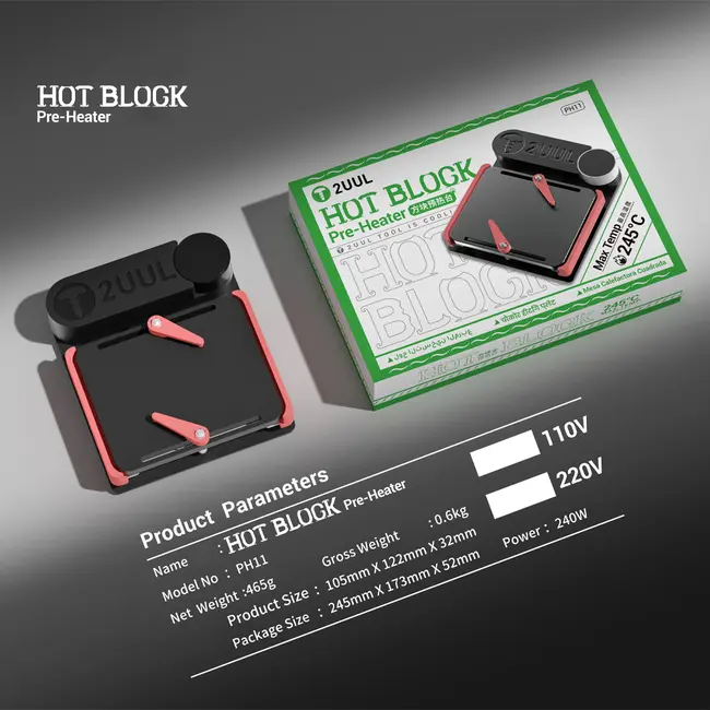 2uul PH11 Mobile Phone Motherboard PCB Delamination Rebonding HOT-BLOCK Preheater 1078_19423