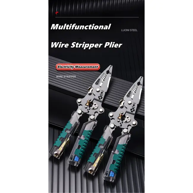 Foldalbe Wire Stripping Pliers Voltage Testing Cable Cutting Crimping Pliers Multifunctional Wire Stripper Electrician Pliers 1055_19257