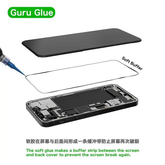 2UUL 30ML Guru Glue Soft Buffer Adhesive For Mobile Phone Middle Frame/LCD Screen/Back Cover Rear Glass Rework Bonding Glue Tool 1041_19162
