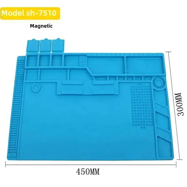 Silicone Repair Pad Thick Soldering Heat-Resistant Blue Soldering Mat Insulation No Lead Antistatic Work Pad PC Repair 1043_19189