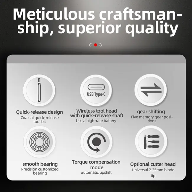 JTX GP-1 Type-C 5-Speed Regulation Torque IC Chip Polishing Pen with 6Pcs Grinding Head 1085_19479