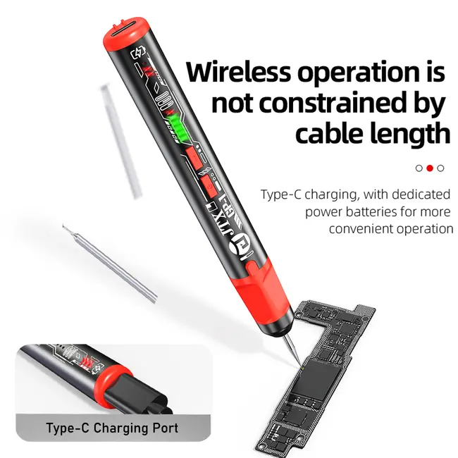JTX GP-1 Type-C 5-Speed Regulation Torque IC Chip Polishing Pen with 6Pcs Grinding Head 1085_19481