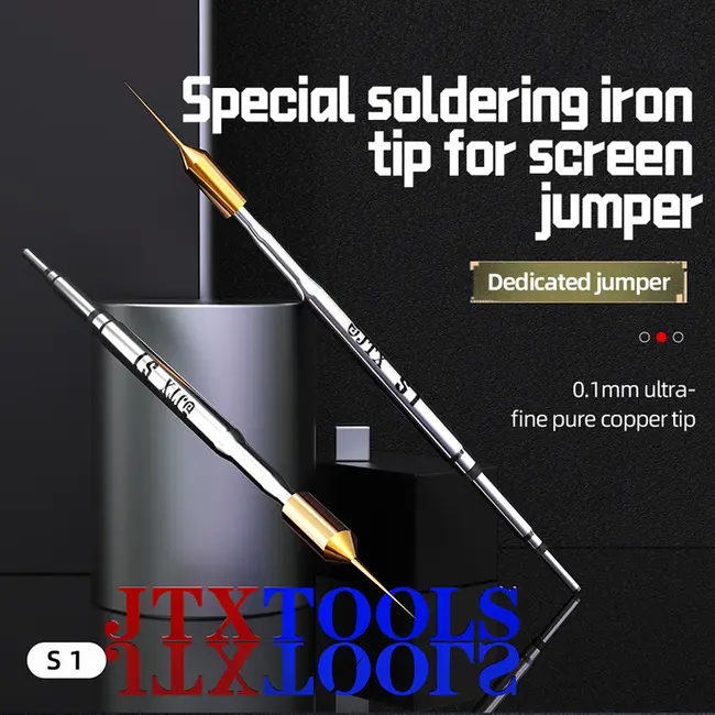 JTX S1 0.1mm Ultra-Fine Pure Copper Soldering Iron Tip Special for Screen Jumper Repair 1080_19435