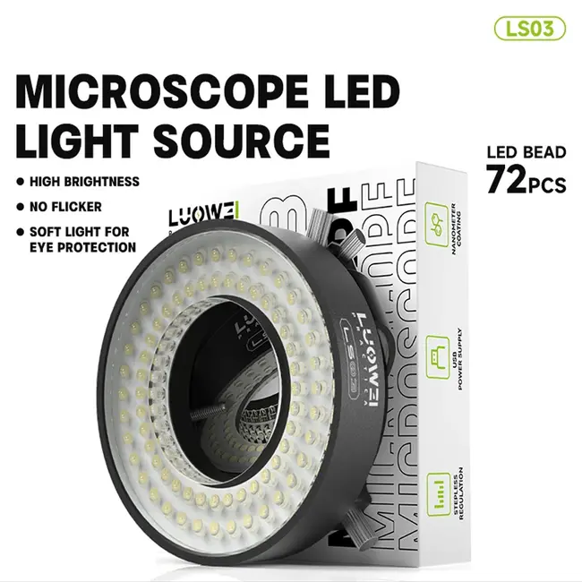 Luowei LS03 High-Brightness High-Lumen 72LED Microscope Ring Light Source 1133_19844