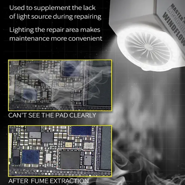 Mechanic WindFlow X Powerful Microscope Fume Smoking Instrument with Light for Microscopes Welding Repair 1117_19709