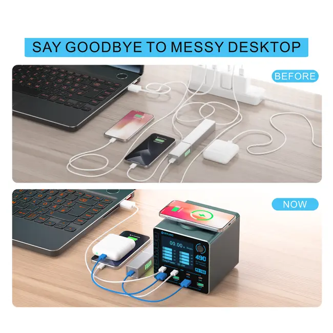 Mijing PD100 100W Smart Multi-Port Fast Charging Station Supports QC / PD Fast Charging & Wireless Charging 1095_19560