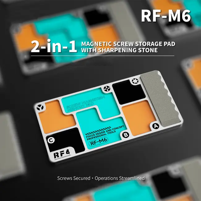 RF4 RF-M6 2-in-1 Aluminum Alloy Screw Storage Magnetic Tray with Integrated Sharpening Stone 1088_19506