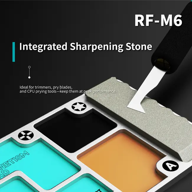RF4 RF-M6 2-in-1 Aluminum Alloy Screw Storage Magnetic Tray with Integrated Sharpening Stone 1088_19507
