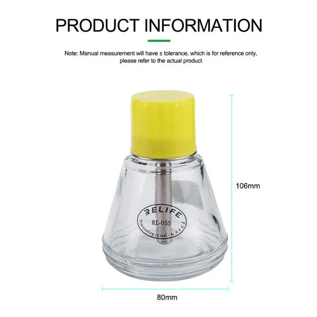 Relife RL-055 150ml Automatic Push-type Copper Core Metal Straw Alcohol Glass Bottle 1032_19127