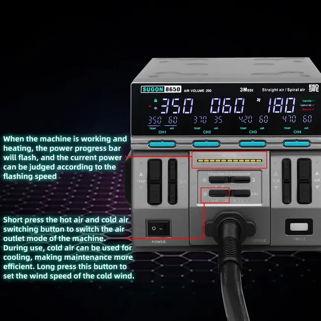 Sugon 8650 Professional Edition 1300W Intelligent Digital Display Hot Air Gun BGA Desoldering Rework Station 1119_19725