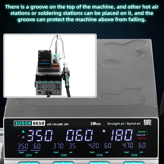 Sugon 8650 Professional Edition 1300W Intelligent Digital Display Hot Air Gun BGA Desoldering Rework Station 1119_19726