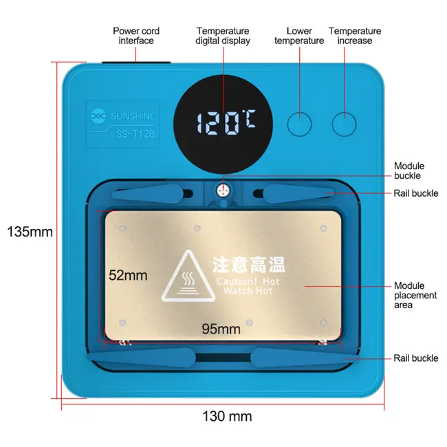 SUNSHINE SS-T12B Multi-functional Intelligent Maintenance Heating Platform Support Android+IP Series For Mobile Phone Repair 1076_19410