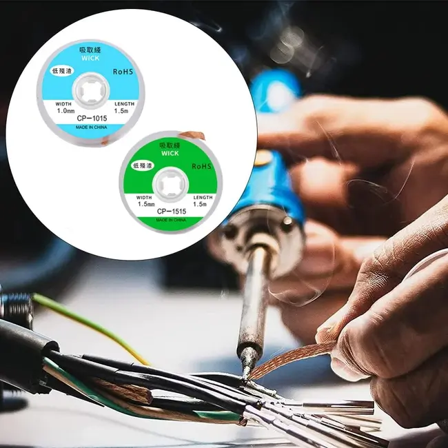 Tin suction Wire Manual Desoldering Suction 1.5m Welding Point Solder Remover Braid Tape Lead Cord Flux Tools 1044_19194
