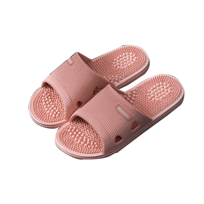 Solid Colour Men's Slippers Bathroom Anti-slip Massage Sandals Women Simple Soft Bottom Health Shoes 1024_19056