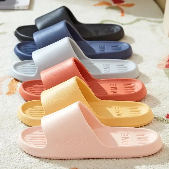 ​Soft Slippers Couples Home Outdoor Slipper Summer Women Bedroom Thick Bottom Shoes Beach Sandals Men Flip Flops Shower Shoes 1023_19024
