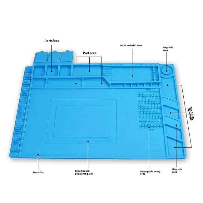 Silicone Repair Pad Thick Soldering Heat-Resistant Blue Soldering Mat Insulation No Lead Antistatic Work Pad PC Repair 1043_19190