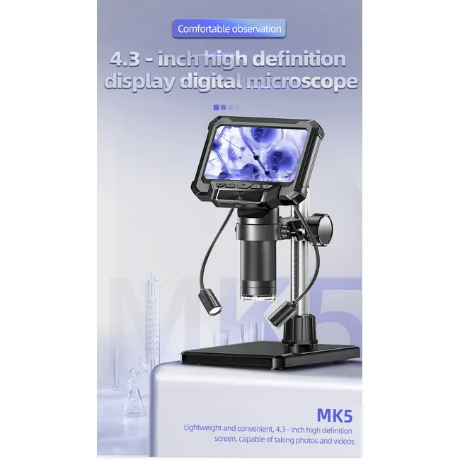 1600X Digital Microscope with 4.3inch IPS Screen Coin Microscope 1080P Video Microscope for Adult Kid Coin Magnifier with 8 LEDs 1048_19232