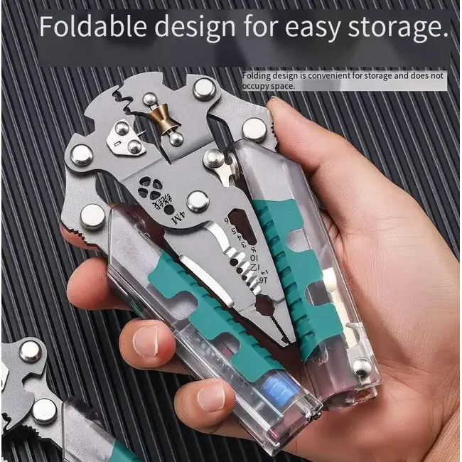 Foldalbe Wire Stripping Pliers Voltage Testing Cable Cutting Crimping Pliers Multifunctional Wire Stripper Electrician Pliers 1055_19265