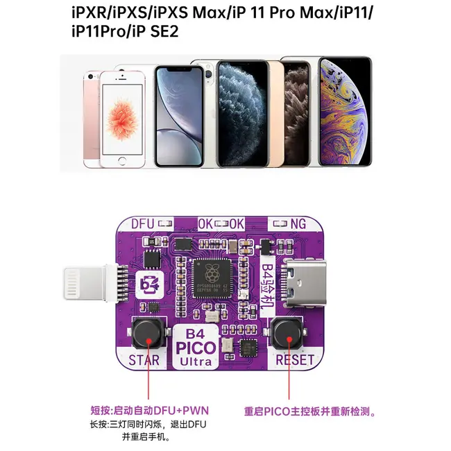B4 PICO DFU PR 2350A RP2350A PICO Engineering Box DFU Mode Tool For iPhone IOS Enter DFU PWN One Click Boot 1171_20112
