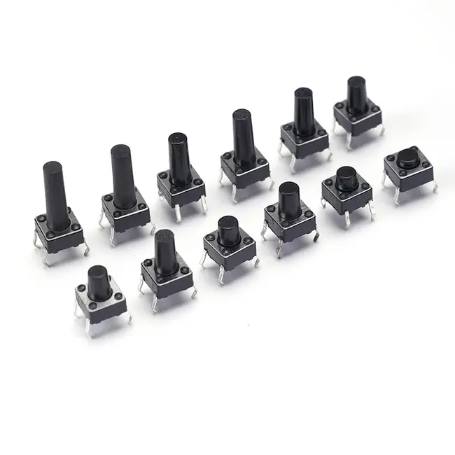 50pcs 6X6 / 4.3/ 5/6/7/8/8.5/9/10/11/12/13/14/15MM Tact Switch Push Button 12V 4PIN DIP Micro Momentary Tactile Push Button 1195_20313
